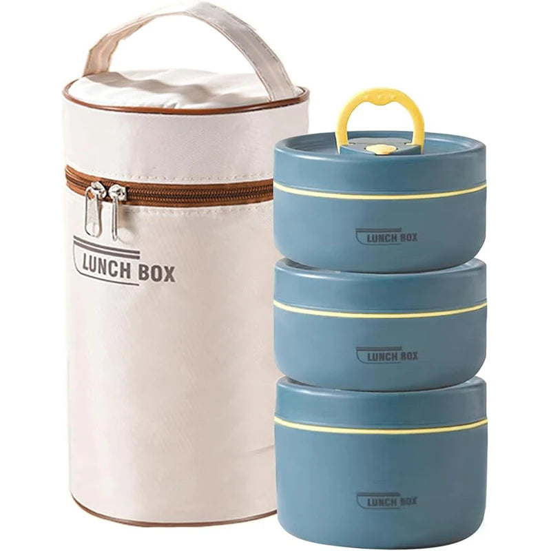 Insulated Food Lunch Container Set with Thermal Lunch Box and Stackable Containers