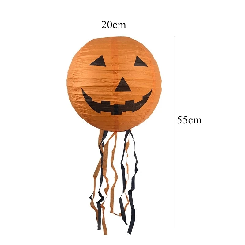 Halloween Paper Lanterns Pumpkin Spider Bat Skeleton Party Decorations Outdoor Set