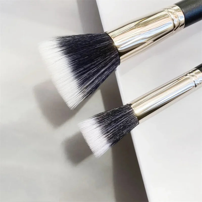 Multi-Purpose Duo Fibre Face & Blush Brush Set - Lightweight Makeup Tools