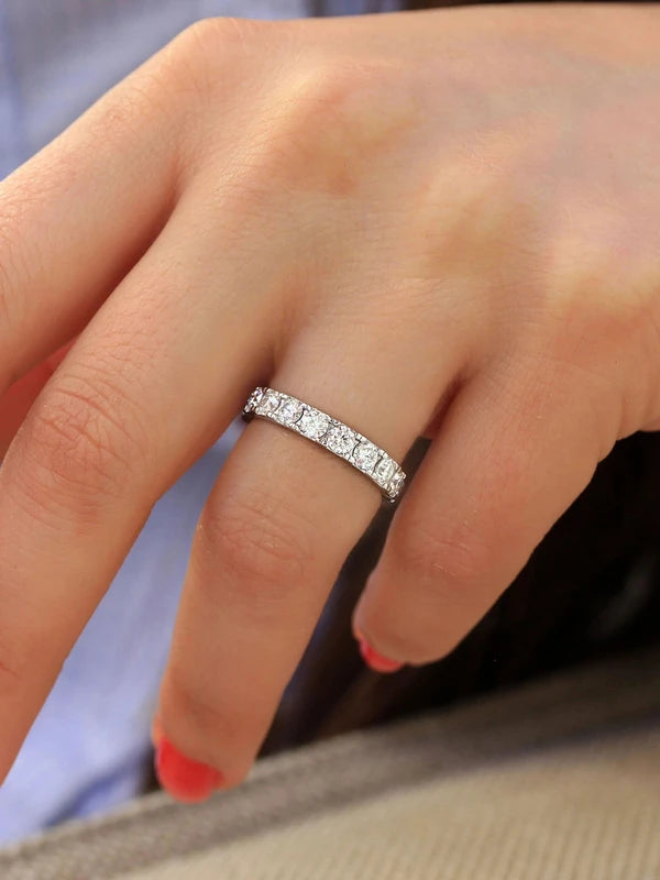 White Moissanite Ring for Women 925 Sterling Silver Fashion Jewelry