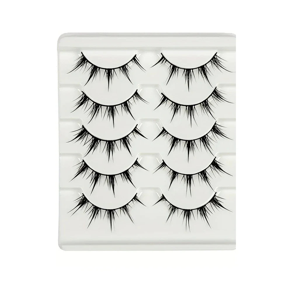 Anime-Inspired False Eyelashes 5 Pairs - Dramatic Cartoon Eye Faux Lashes