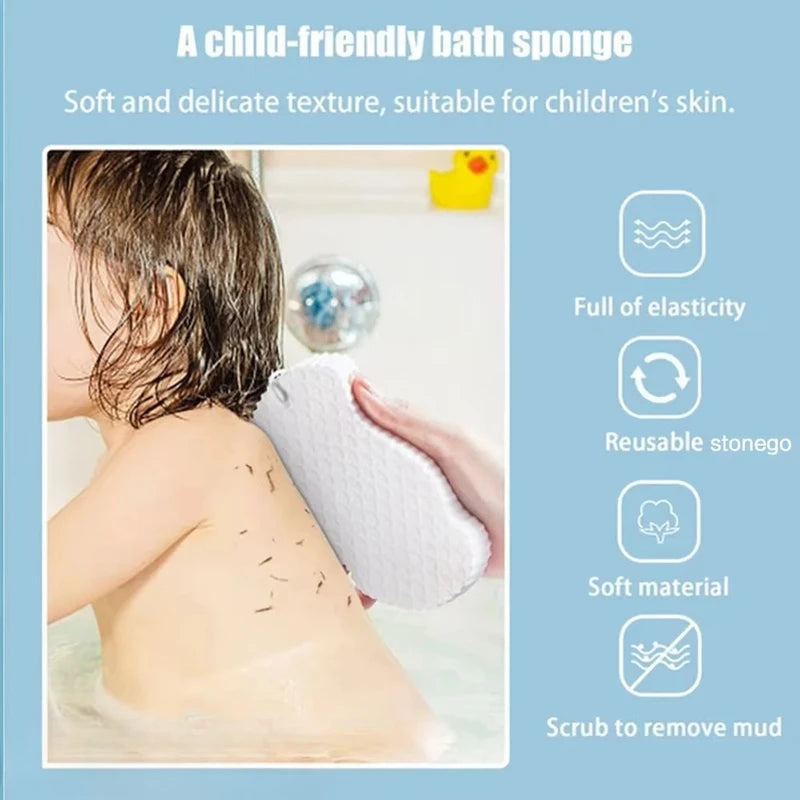 Kids Exfoliating Bath Sponge - Gentle Dead Skin Removal & Body Cleaning Tool
