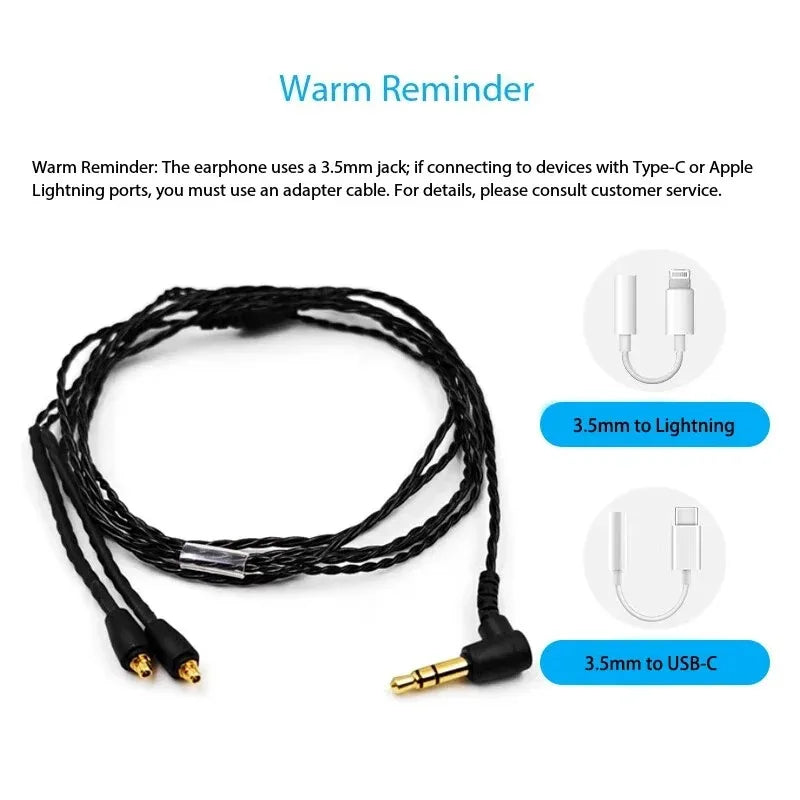 In-Ear Monitor Headphones Wired HiFi Earbuds for Studio & Stage - Black, Gray, White