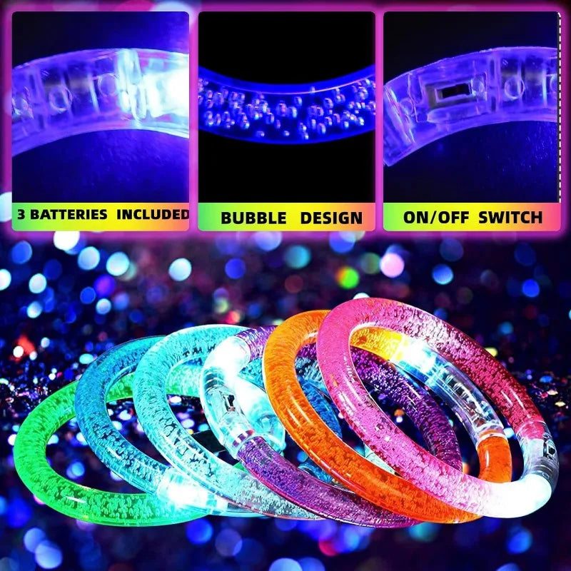 Halloween LED Acrylic Glow Bracelets Party Favors for Night Events - Multiple Sizes