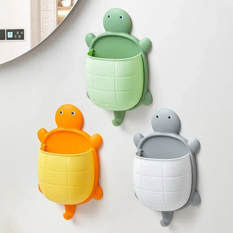 Cute Turtle Design Bathroom Storage Rack - Creative Toothbrush Organizer, Multi-Color