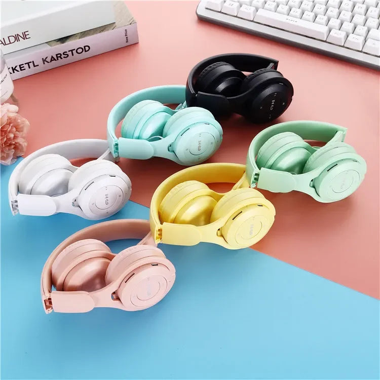Kids Wireless Bluetooth Macaron Headphones Stereo Gaming Headset with Mic - Multiple Colors