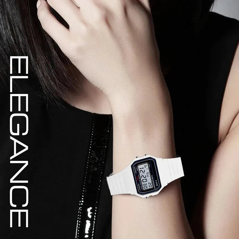 Digital Sport LED Watches for Men Women Kids Small Square Dial Silicone Band
