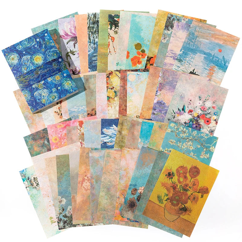 100 pcs Vintage Scrapbooking Paper Set for DIY Album & Craft Projects - Multiple Colors