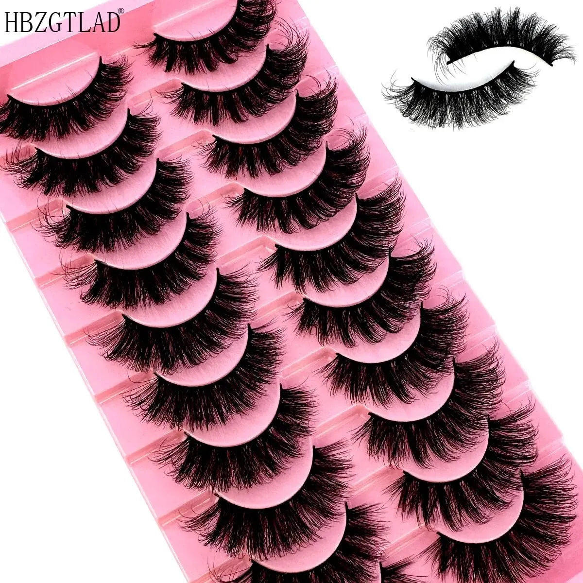 10 Pairs Dramatic Fluffy Faux Mink Cat Eye Lashes - Wispy Long Volume False Eyelashes