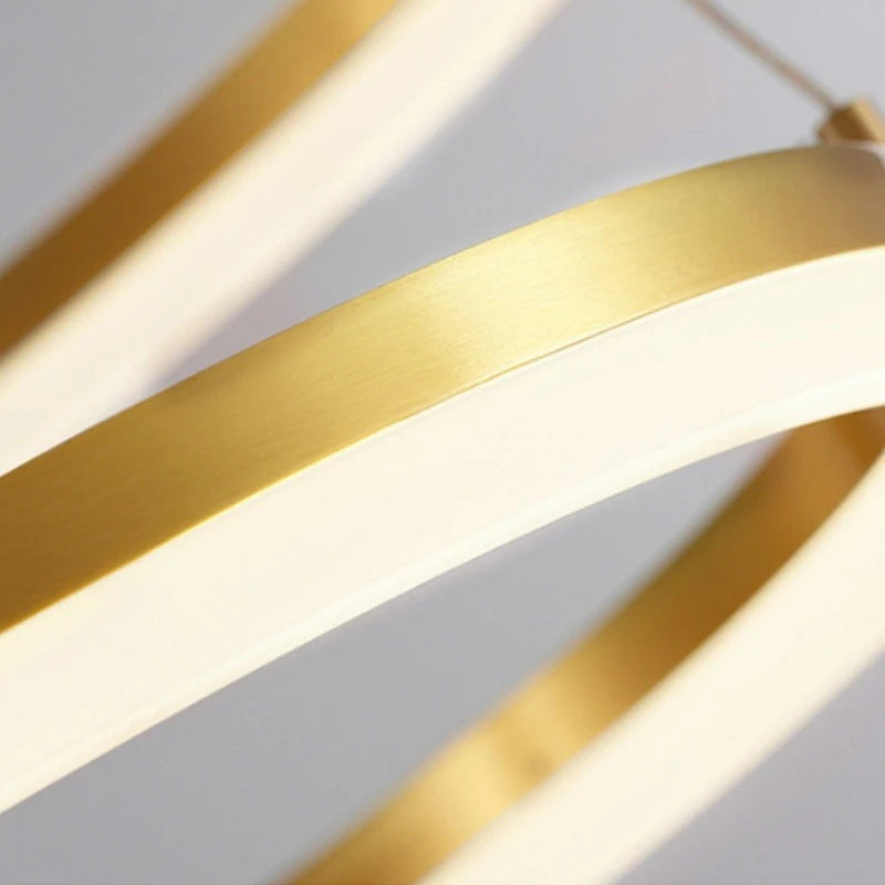 Modern Aluminum Ring Pendant Light - Acrylic LED Chandelier for Living & Dining Rooms