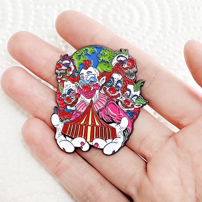 Space Themed Clown Enamel Pin - Sci-Fi Horror Badge Jewelry Accessory
