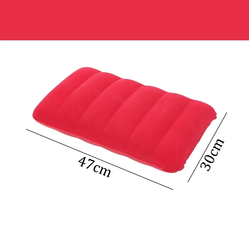 Inflatable Air Cushion Pillow for Camping Travel and Outdoor Use - Folding Square Head Rest