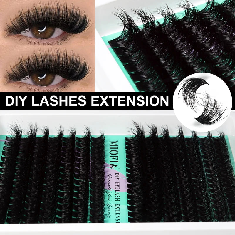 False Eyelash Clusters 3D Mink Fluffy Natural Cat Eye Style DIY Lash Extension
