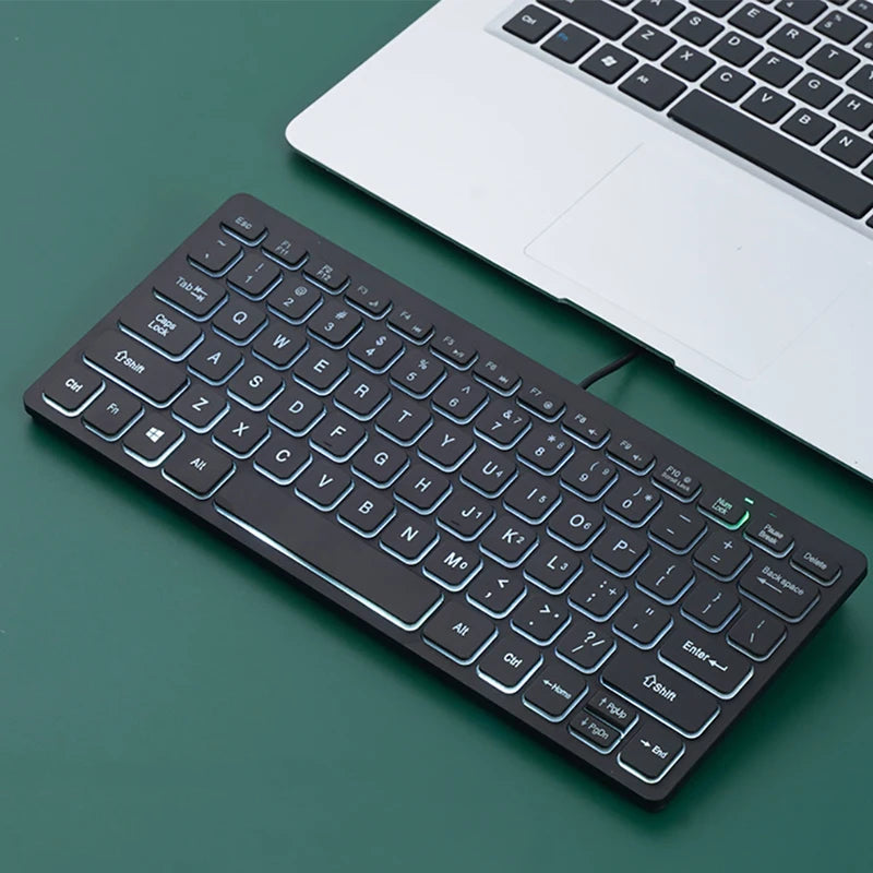 Portable Wired Mini Keyboard for Laptop and PC - 78 Keys, External Computer Accessory