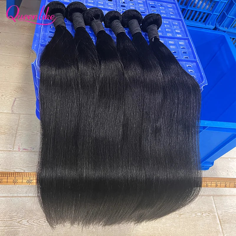 Human Hair Extensions 30 Inch Brazilian Straight Weave Bundles - Multiple Lengths