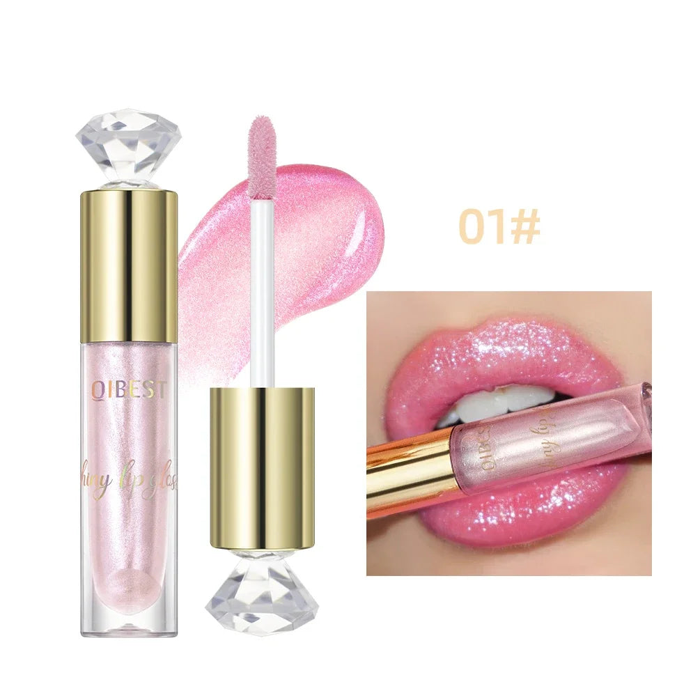 Glitter Lip Gloss Long Lasting Moisturizing Lipstick with Diamond Shine