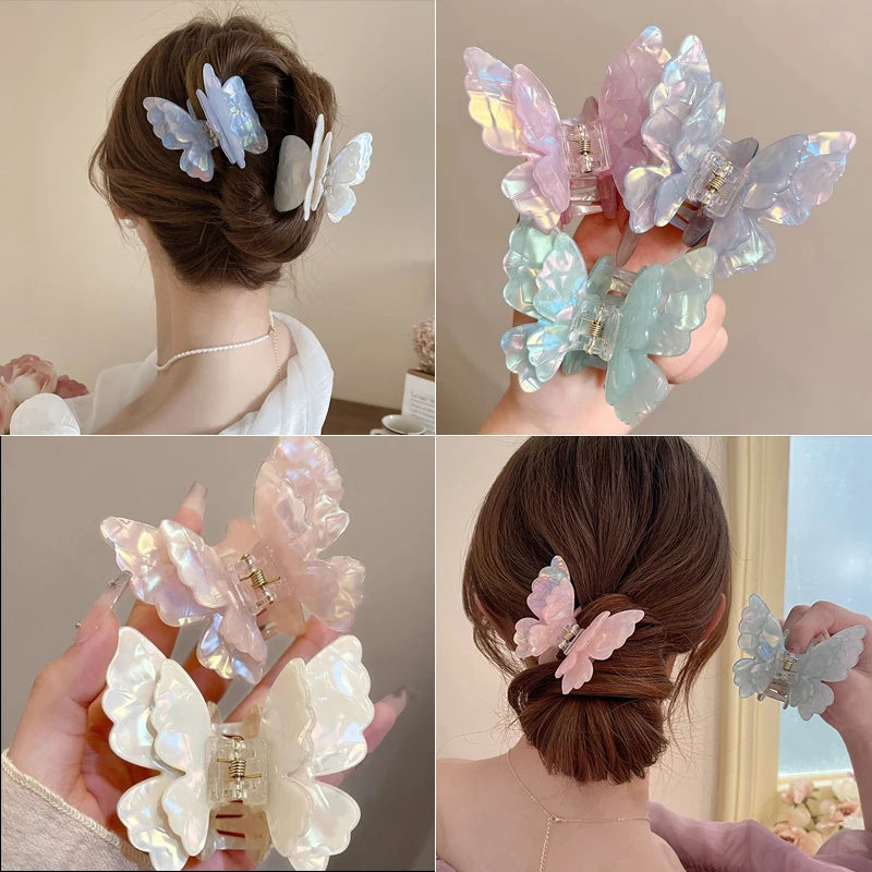 1/2PCS Fairy Butterfly Hair Claw Set Hair Accessories for Curled & Princess Styles