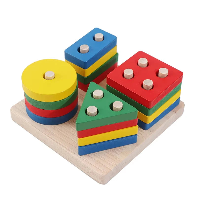 Montessori Wooden Baby Puzzle Games Educational Development Toys for Kids 1-3 Years