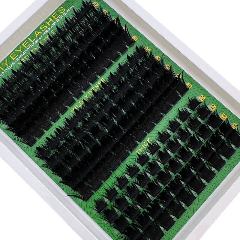 Thick Spiky False Eyelash Clusters 10-18mm Voluminous DIY Eyelash Extensions