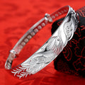 Sterling Silver Phoenix Bracelet for Women - Adjustable Wedding Jewelry