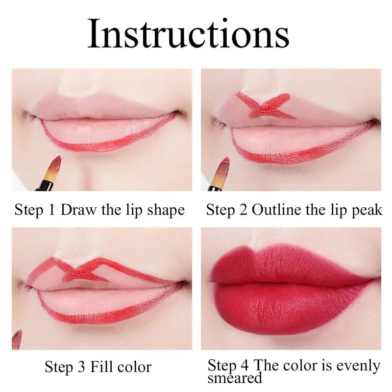 Double Head Lipstick Applicator Brush Set - Retractable Cosmetic Lip Gloss Wand