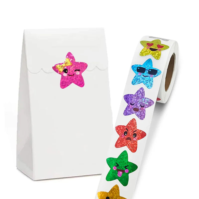 Colorful Star Stickers for Kids Classroom Rewards DIY Party Favors - 100-500 pcs