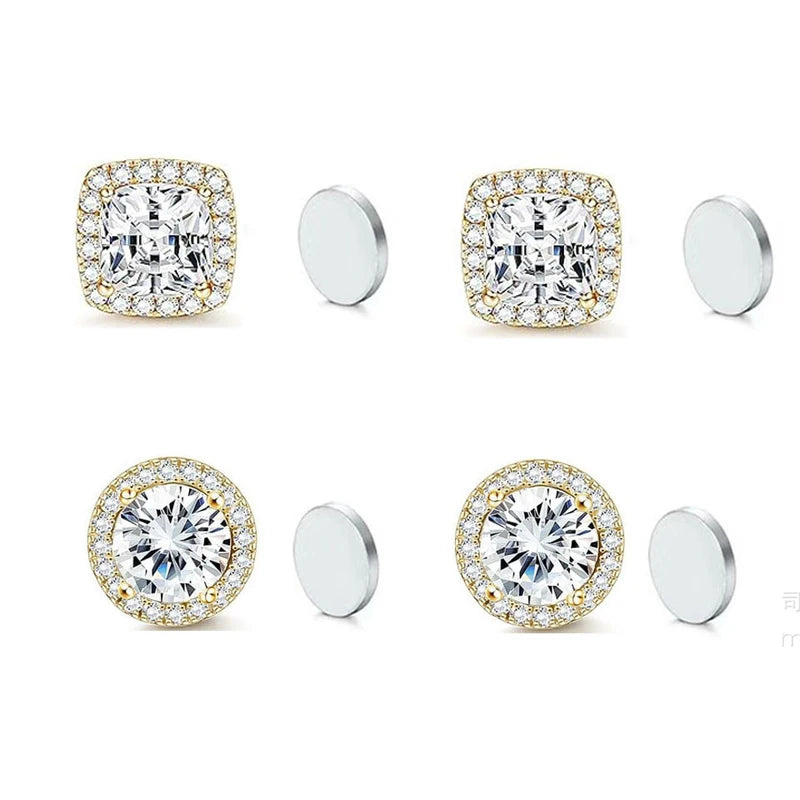 Magnetic Clip-On Earrings for Women Men No Piercing Fashion Jewelry - Multiple Colors