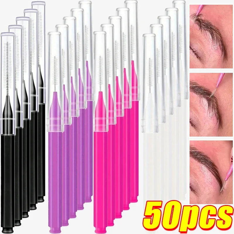 Disposable Eyebrow & Eyelash Brush Applicators Set - Makeup & Lash Extension Tools