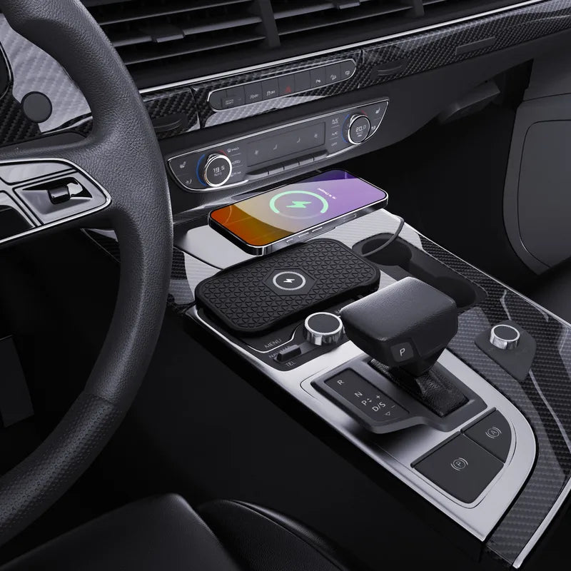 Wireless Car Phone Charger with Anti-Slip Mat for VW, Toyota, Audi - 15W Fast Charging Type C Cable