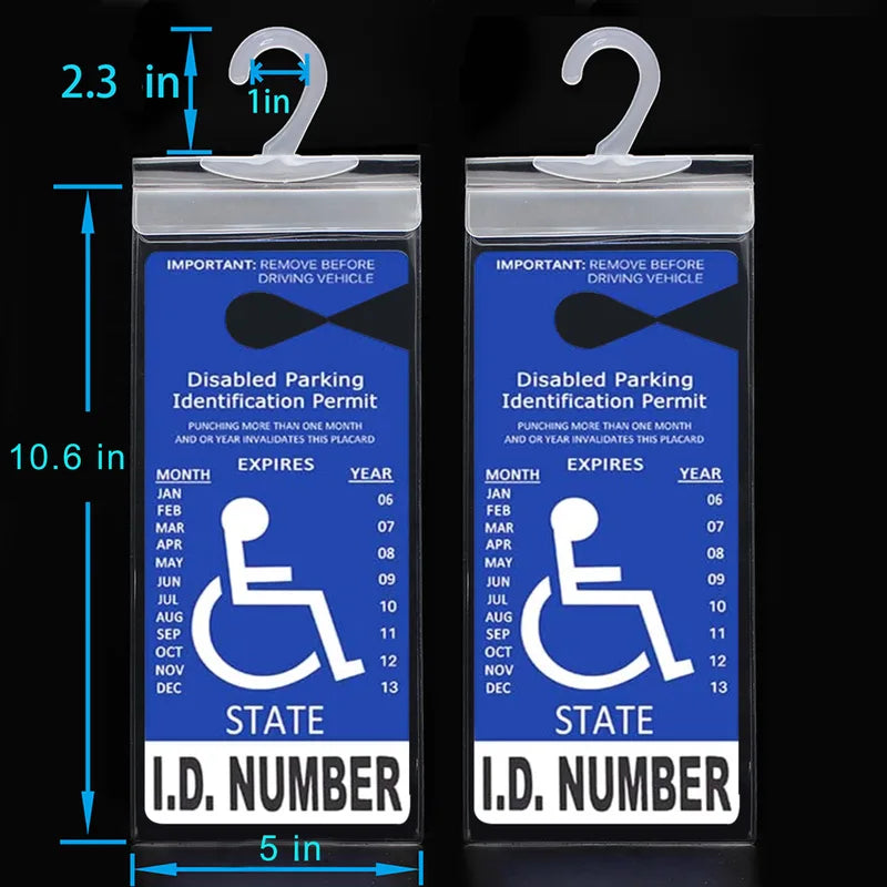 Disabled Parking Permit Sign Protector - Pack of 2 10.6 x 5 Inches