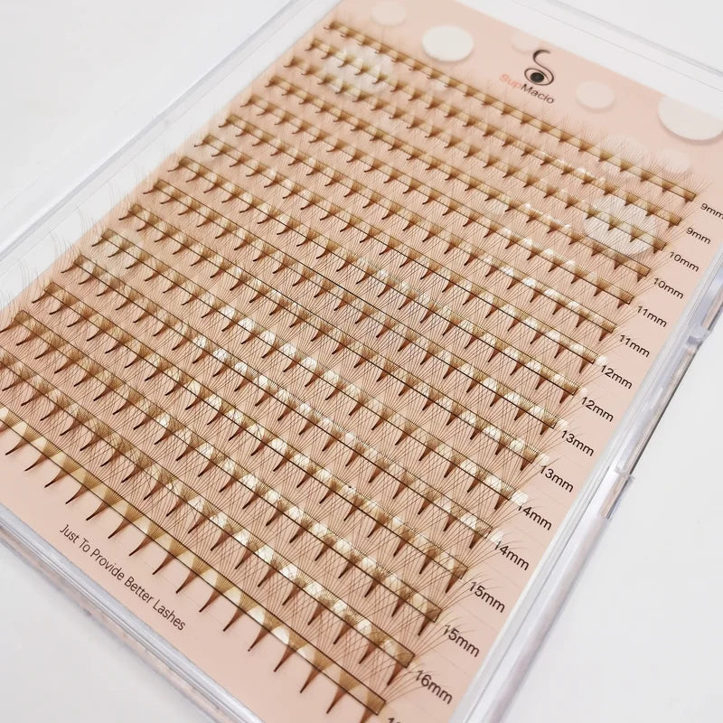 Premade Volume Lash Extensions Fans - Brown 6D 5D 4D 3D Mix - Eyelash Extensions
