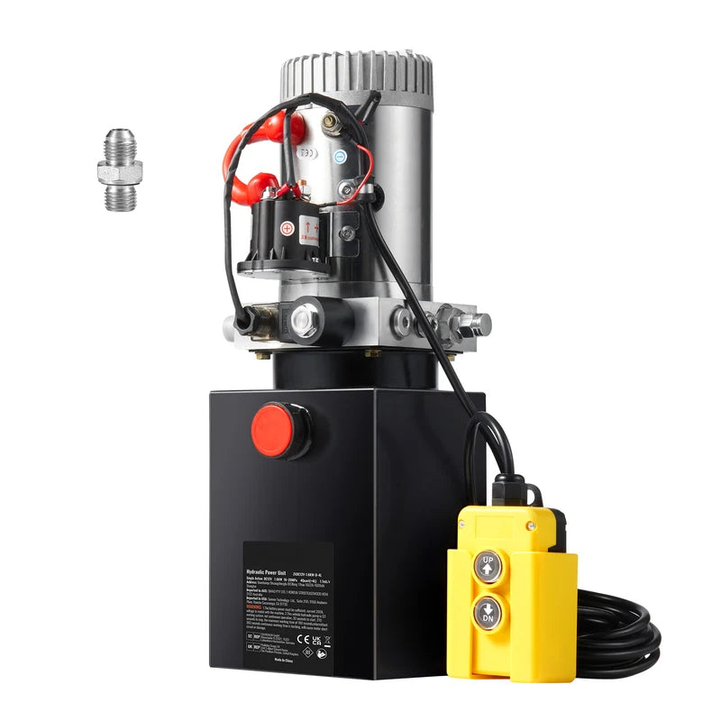 Hydraulic Pump 4-20 Quart Dump Trailer Power Unit 12V Single Acting Lift