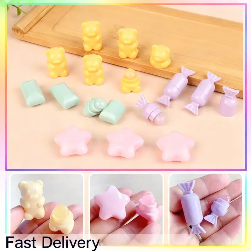 Mini Silicone Lip Brush - Angled Concealer & Lip Gloss Applicator, Cute Bear Design