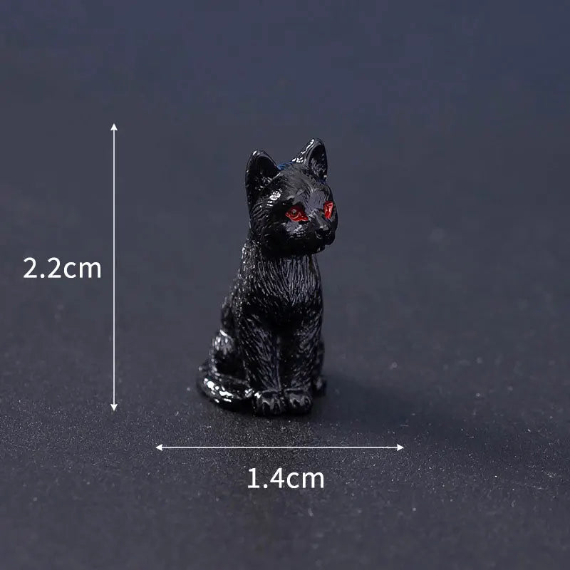 Halloween Black Cat Resin Figurine Ornaments for DIY Crafts & Home Decor