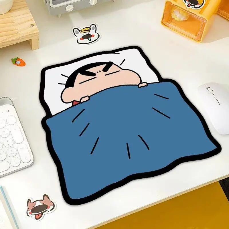 Cute Crayon Shinchan Mouse Pad with Non-Slip Rubber Base and Soft Fabric Surface – Office & Home Desk Mat