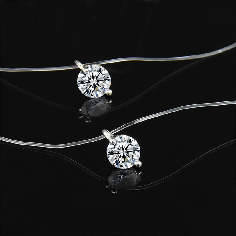 Minimalist Crystal Necklace for Women - Transparent Zircon Choker Jewelry