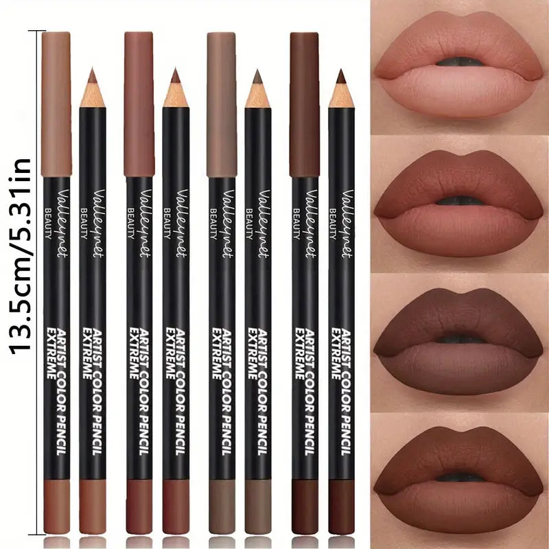 Long-Lasting Matte Waterproof Lip Liner Set - 4 Colors for Women