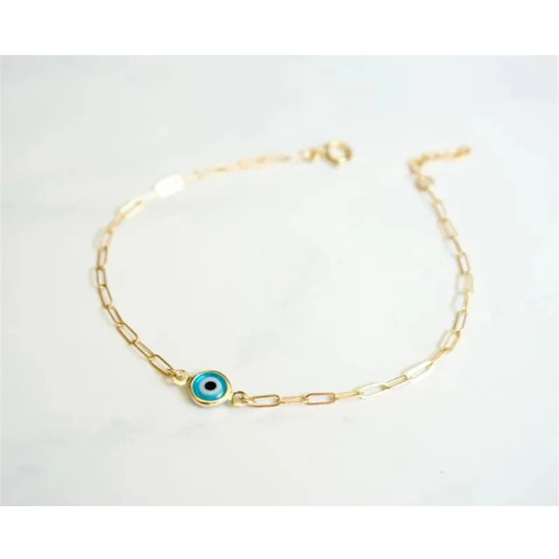 Turkish Evil Eye Charm Bracelet for Women Boho Lucky Summer Jewelry