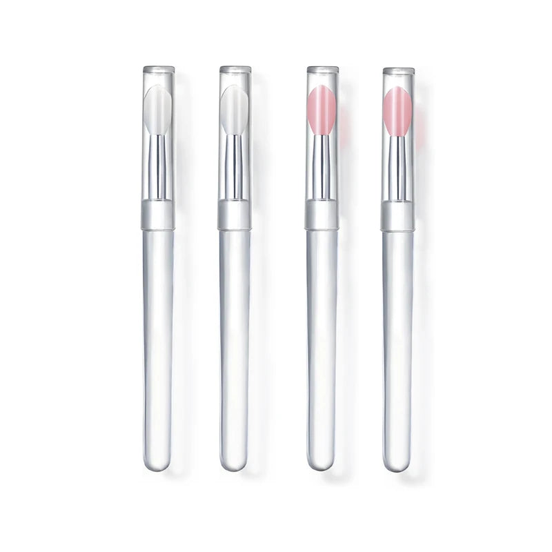 Reusable Silicone Lip Brush with Cap - Portable Dual-Ended Makeup Applicator