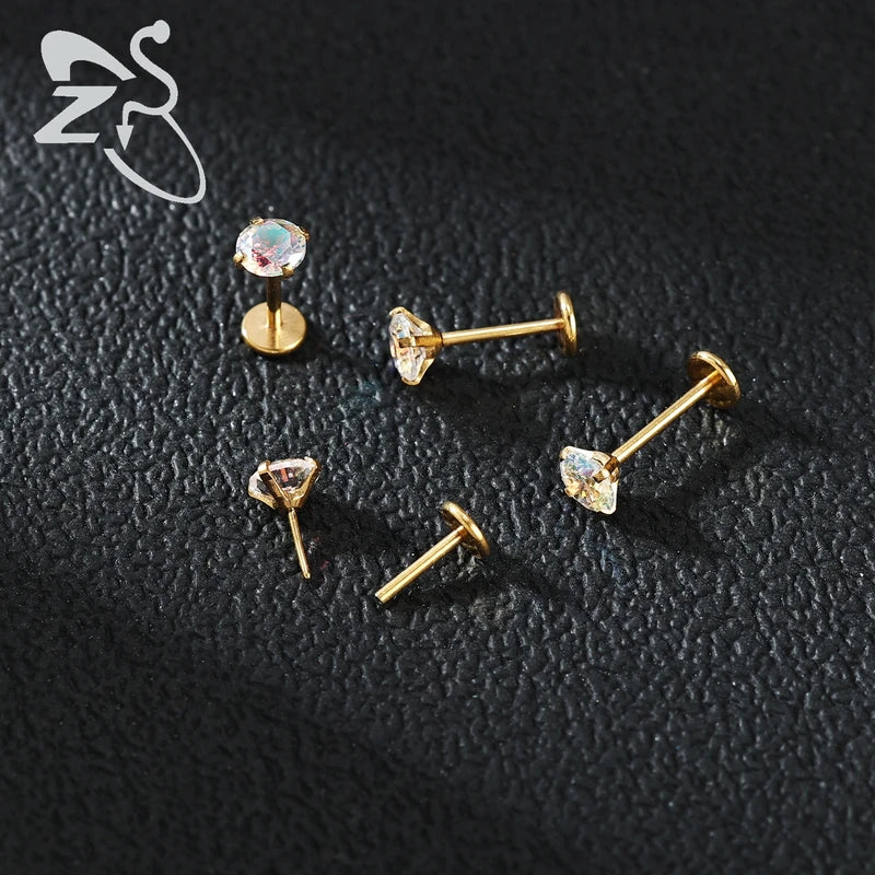10PCS Lip Piercings Set Stainless Steel Cartilage Lip Rings Gold Silver Colors
