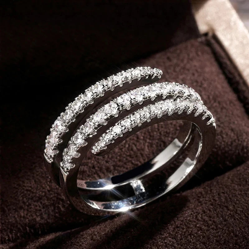 Surround Shaped Crystal CZ Finger Rings for Women Bridal Party Jewelry