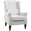 Mid-Century Modern Accent Armchair with Tufted Upholstery and Wooden Legs