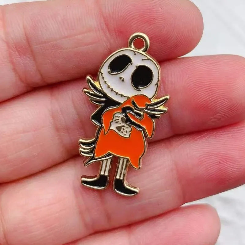 10 Pcs Cartoon Halloween Charm Pendants for DIY Jewelry Making Enamel Craft Supplies