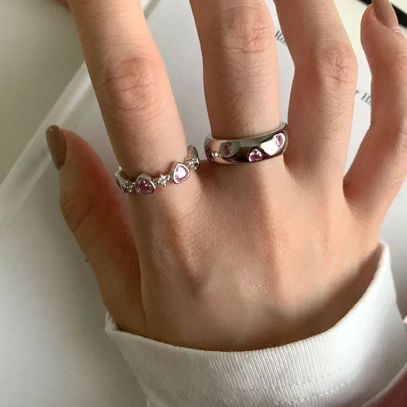 Geometric Zircon Ring for Women & Men - Adjustable Handmade Jewelry Gift