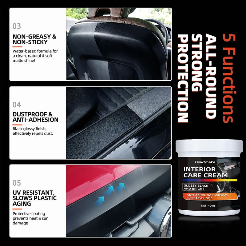 Heavy-Duty Car Plastic & Rubber Renovator Wax - Scratch Repair & Protection