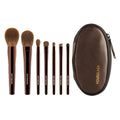 Mini Portable Makeup Brush Set - 7 Soft Animal Hair Brushes for Face Eyeshadow Blush Powder