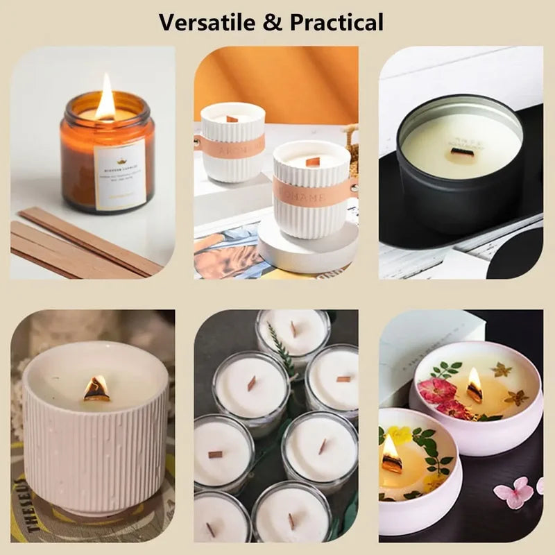 Handmade Soy Wax Candle Kit with Wooden Wick for DIY Aromatherapy Crafts