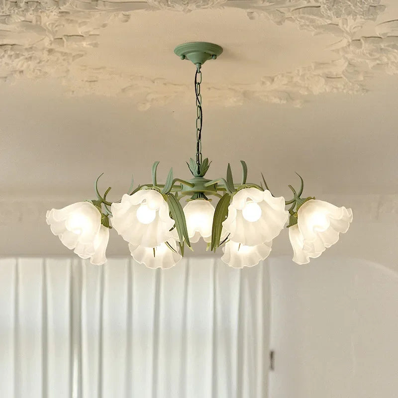 Modern Luxury Living Room Chandelier with Lily of The Valley Acrylic Lamp - Retro Dining & Bedroom Lighting