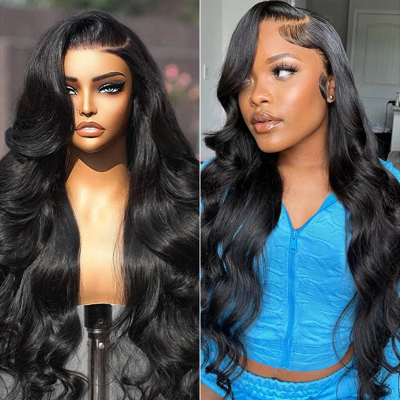 Long Body Wave Human Hair Wigs 13x4 13x6 Lace Frontal 220 Density 40 Inch - Pre Plucked & Full Volume