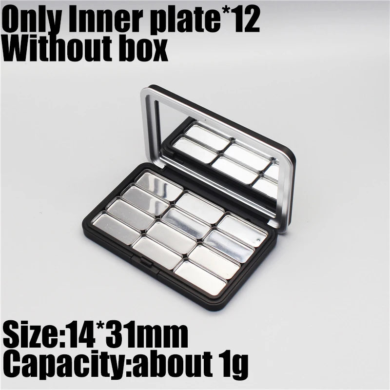 Magnetic Makeup Palette with Mirror - Empty Cosmetic Storage Box for Eyeshadow Blush